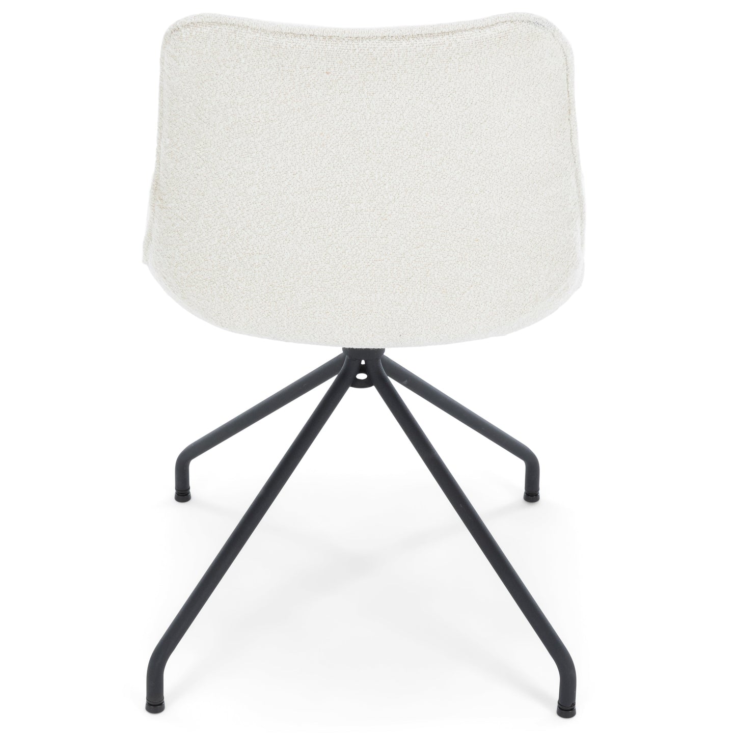 Maja - Chaise de salle à manger en bouclette blanche avec rotation à 360 degrés