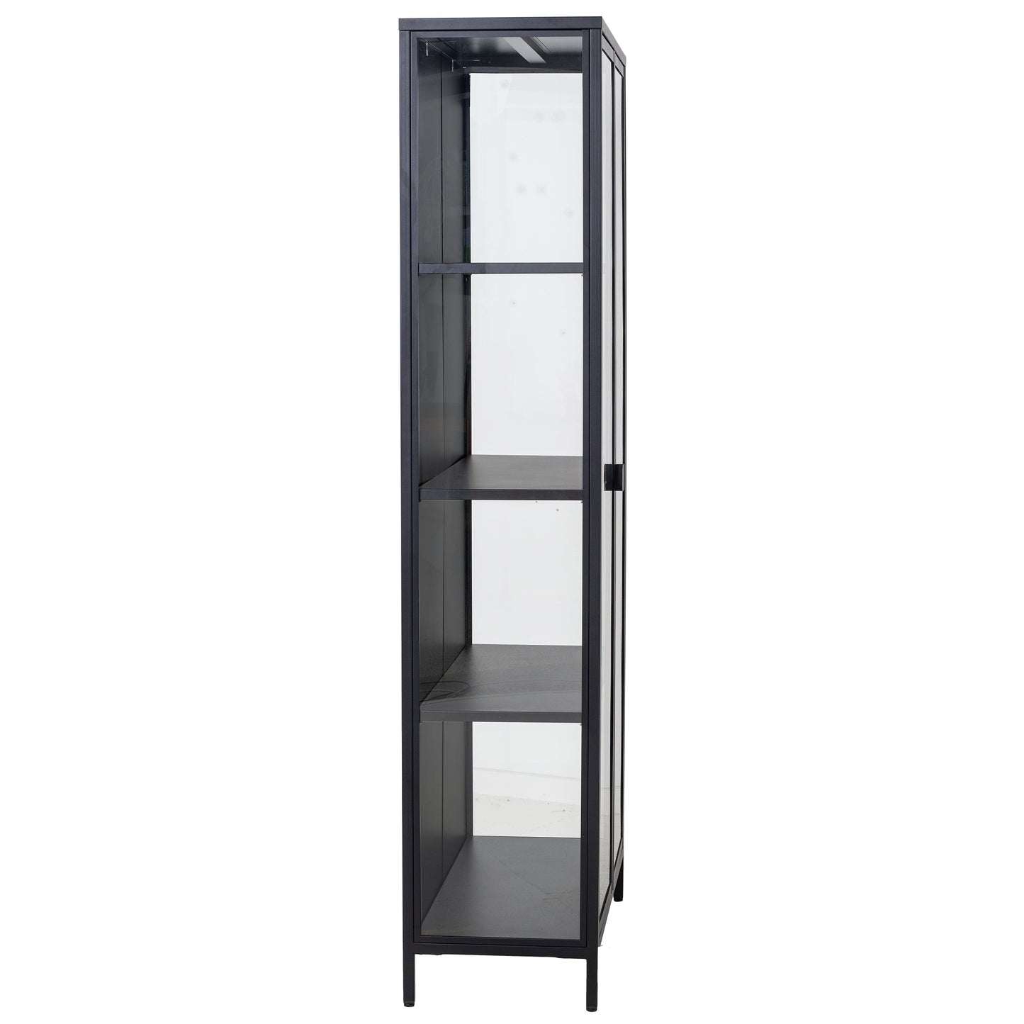 Herman - Vitrine en métal noir/verre 80 x 40 x 180 cm