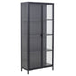 Herman - Vitrine en métal noir/verre 80 x 40 x 180 cm
