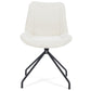 Maja - Chaise de salle à manger en bouclette blanche avec rotation à 360 degrés