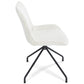 Maja - Chaise de salle à manger en bouclette blanche avec rotation à 360 degrés