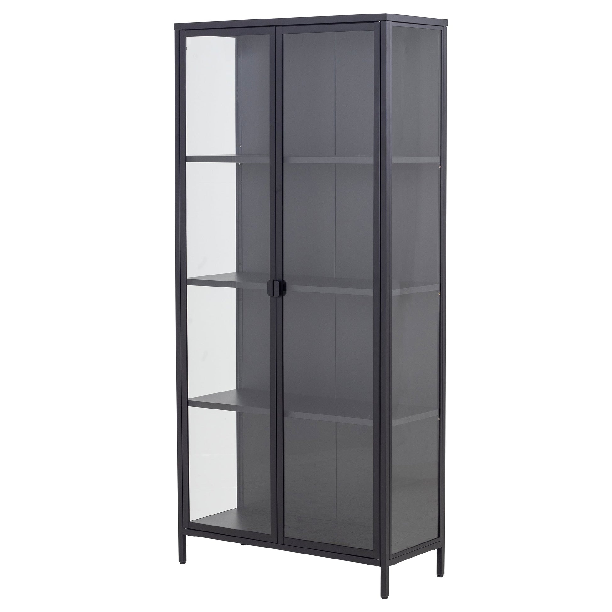 Herman - Vitrine en métal noir/verre 80 x 40 x 180 cm